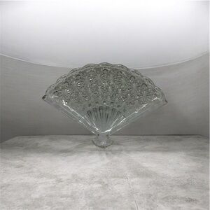 Vintage Cut Glass Crystal Fan-Shaped Candy Jewelry Dish